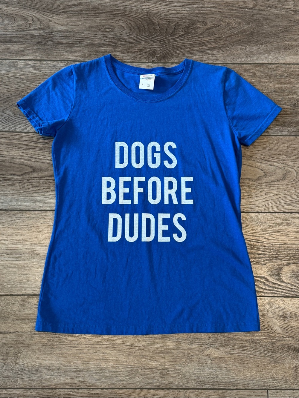 Blue "Dogs Before Dudes" Graphic Tee